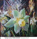 Spring Garden With Duffodils, Oil on Canvas